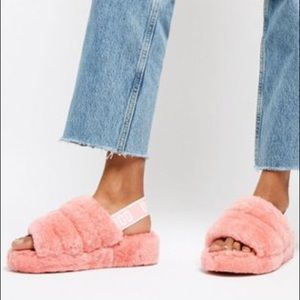 UGG Australia FLUFF YEAH Pink Slide Size 8